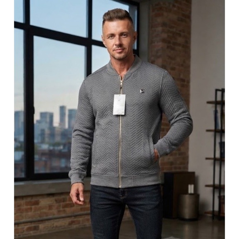 Men's Lightweight Varsity Rib Knit Bomber Jacket NWT SIZE S